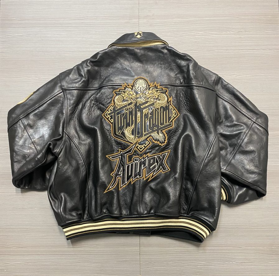 Avirex 'Twin Dragon' Real Leather Jacket - Hatman